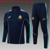 25-26 Marseille High Quality Kids Half Pull Tracksuit