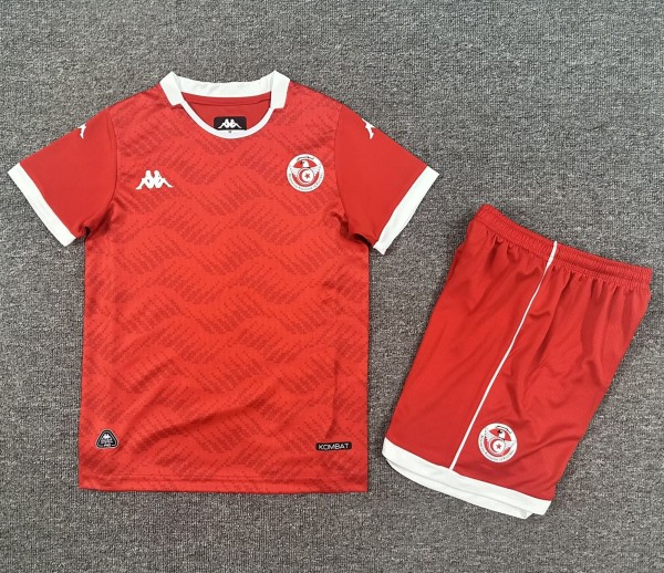 26-27 Tunisia Home Kids Soccer Jersey