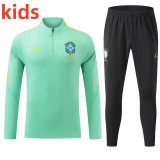 26-27  Brazil High Quality Kids Half Pull Tracksuit