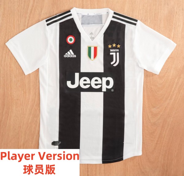 2018-2019 JUV Home Player Version Retro Soccer Jersey *球员