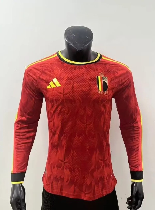 2026 World Cup Belgium Home Long sleeves Player Version Soccer Jersey