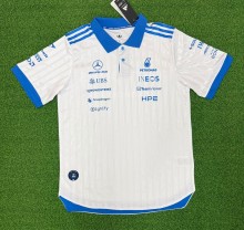2026 Benz New Pattern Heat Transfer Printing Short Sleeve Racing Suit*有领