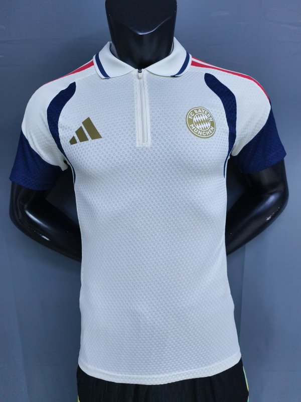 26-27 Bayern Beige Player Version Half Pull Training Shirts