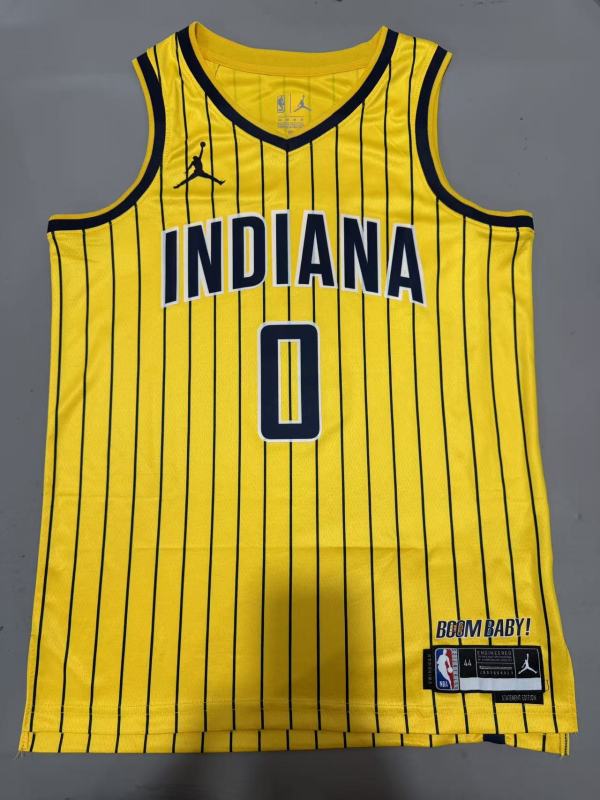 26-27 Indiana Pacers Statement Edition Jersey Haliburton  #0  Hot Pressing NBA Jersey