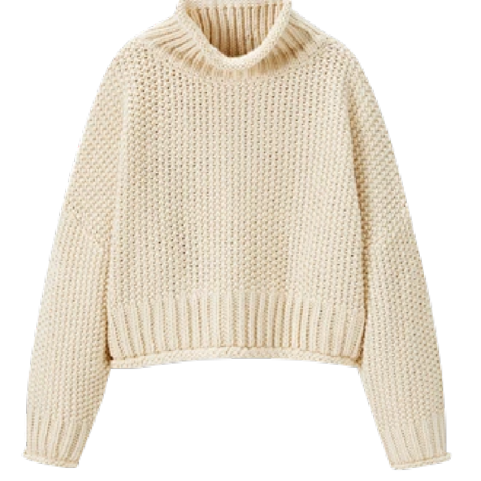 ZAFUL Women's Cropped Turtleneck Sweater Lantern Sleeve Ribbed Knit Pullover Sweater Jumper