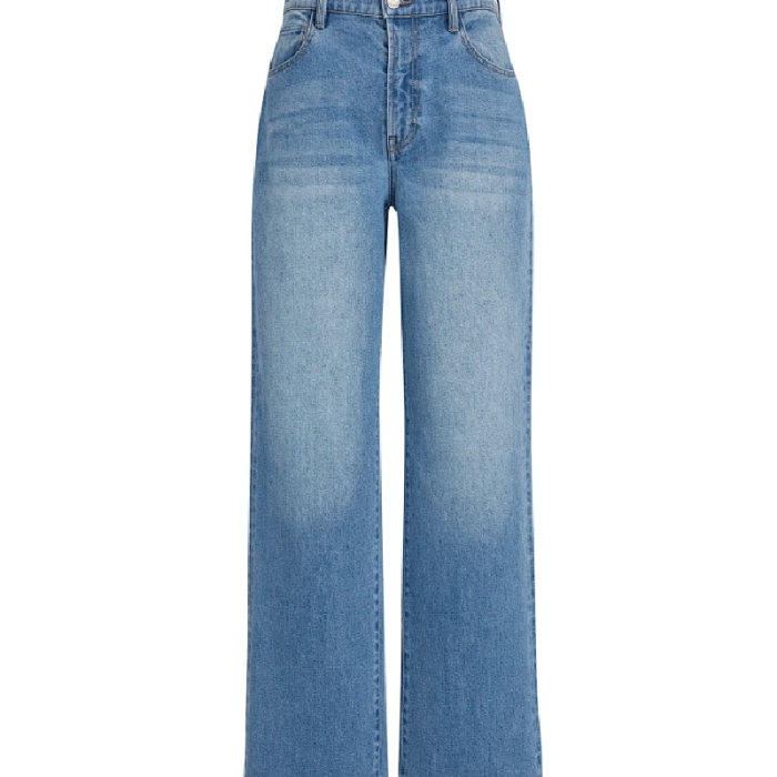 THUNDER STAR Womens High Waisted Wide Leg Jeans Stretchy Distressed Denim Pants