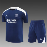 25/26 PSG Jordan kids short sleeved training suit royal blue