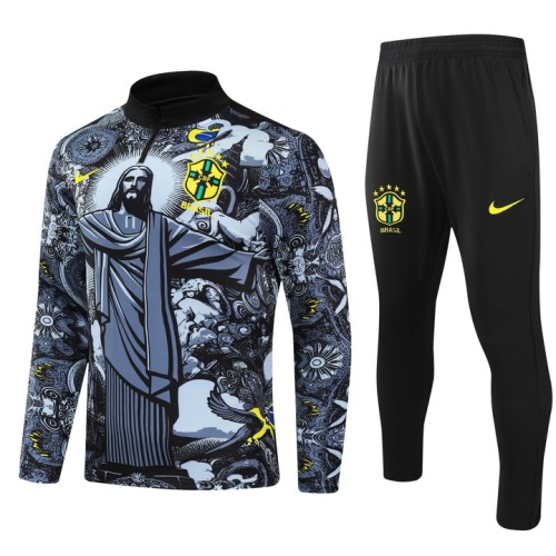 24/25 Brazil kids Jesus training suit black