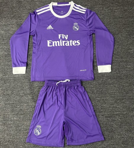Retro 16/17 Real Madrid Away kids kit long sleeves