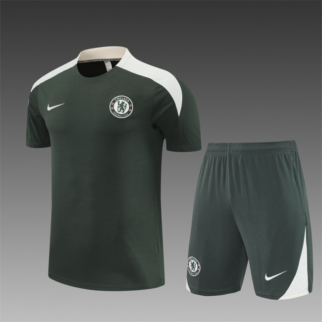 25/26 Chelsea kids short sleeved training suit Deep Green