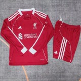 25/26 liverpool home kids kit long sleeves