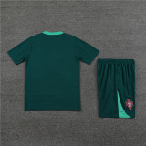 24/25 Portugal kids short -sleeved green training suit
