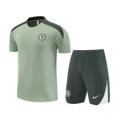 25/26 Chelsea short sleeved Adult training suit light green