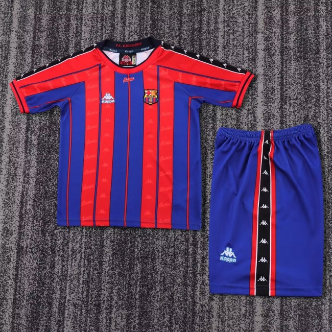 Retro 97/98 Barcelona home kids kit