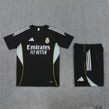25/26 Real Madrid Short sleeve Adult training suit black