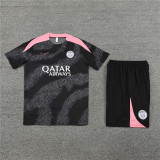 24/25 PSG short -sleeved training suit Black gray