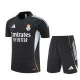 25/26 Real Madrid Short sleeve Adult training suit black
