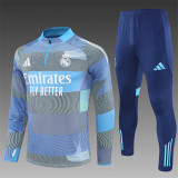 25/26 Real Madrid Kids training suit Grey blue