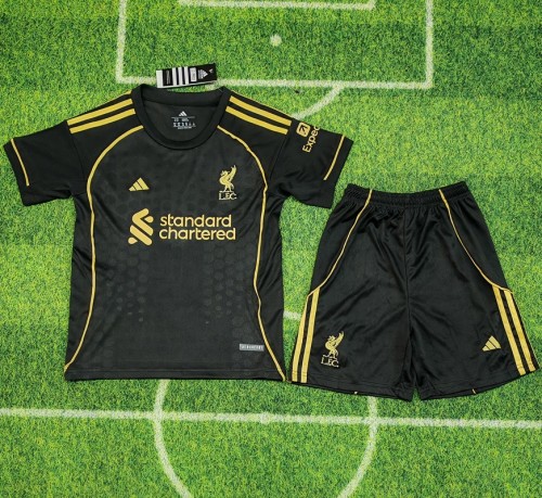 25/26 liverpool black kids kit