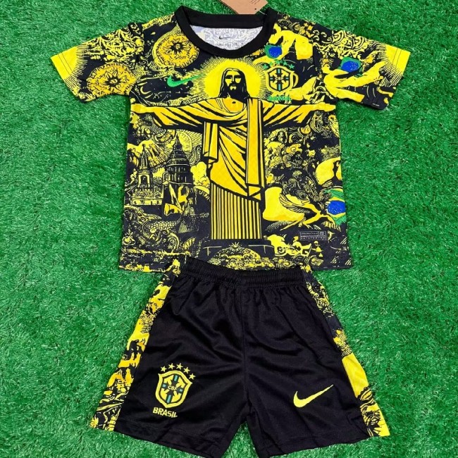 24/25 Brazil Jesus yellow kids kit