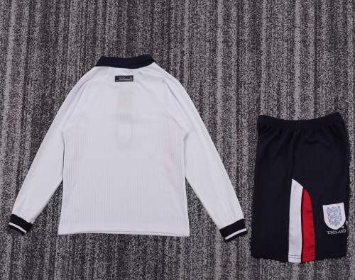 Retro 98 England home kids kit long sleeves