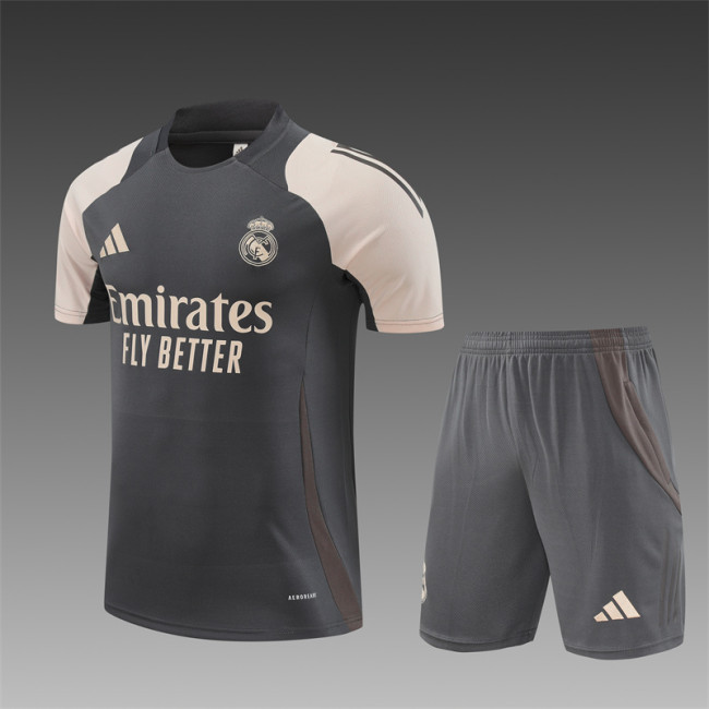 24/25 Real Madrid Short sleeve training suit dark grey