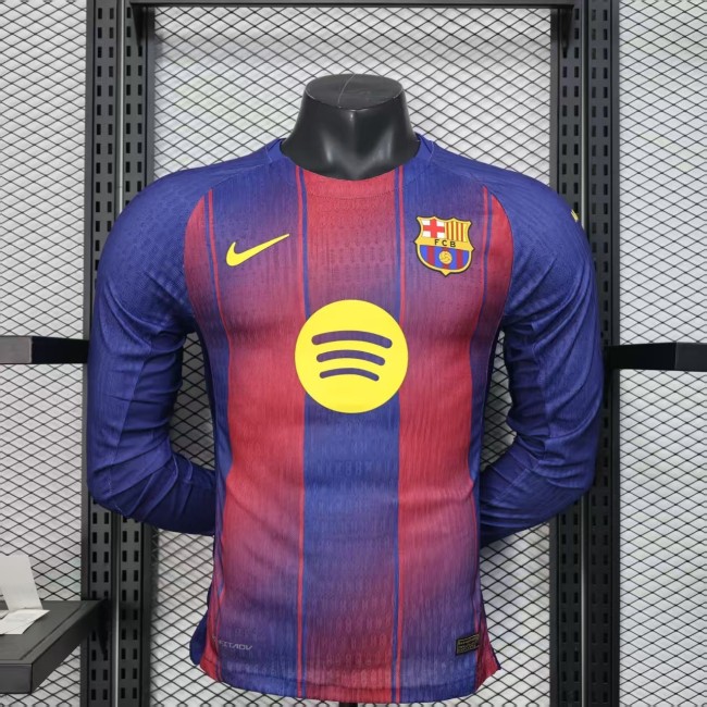 25/26 Barcelona home Player Version long sleeves