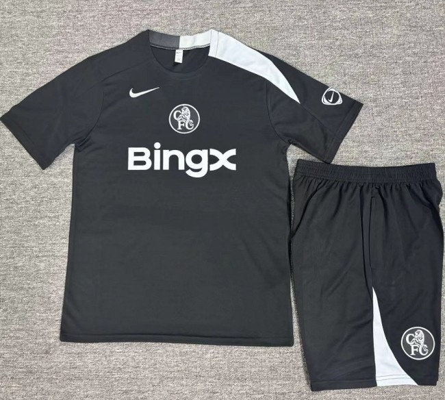 25/26 Chelsea short sleeved  Kids training suit black