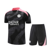 24/25 PSG kids Short sleeve training suit Black gray