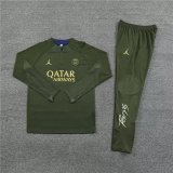 23/24 PSG Jordan Army green kids training suit