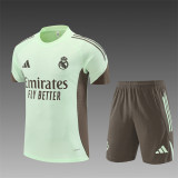 25/26 Real Madrid Short sleeve Adult training suit light green