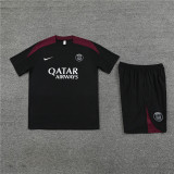 24/25 PSG Paris short -sleeved black training suit