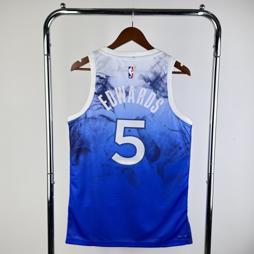 24 NBA Timberwolves City Edition #5 Edwards Basketball Jersey