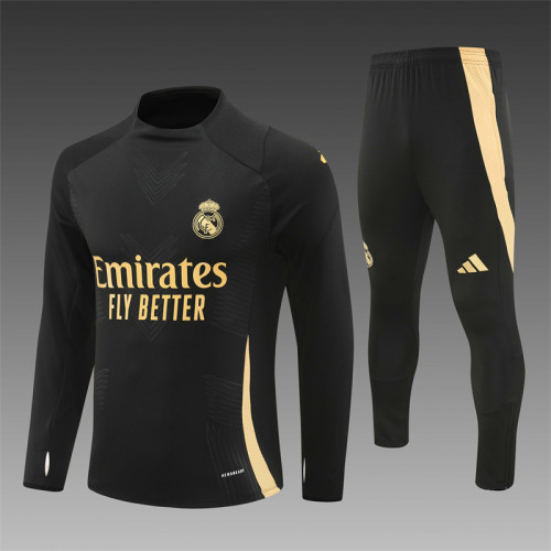 24/25 Real Madrid Adult training suit Black Gold