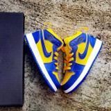 AJ 1 yellow blue kids shoes