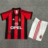 Retro 98/99 AC Milan home kids kit