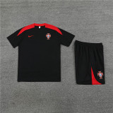 24/25 Portugal kids short sleeved black training suit