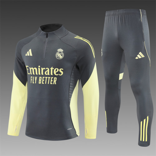 25/26 Real Madrid Kids training suit Yellow gray
