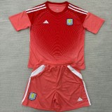 25/26 Aston Villa red goalkeeper kids kit