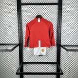 Retro 07/08 Manchester United home kids kit long sleeves