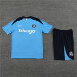 24/25 Chelsea short -sleeved Light blue training suit