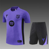 25/26 Barcelona Short sleeve Adult training suit Purple;