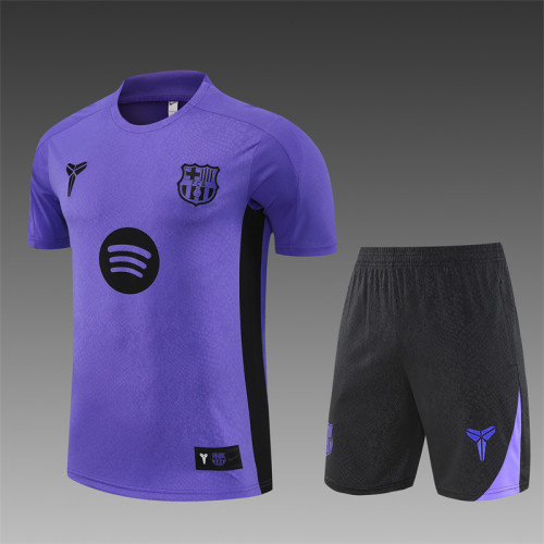 25/26 Barcelona Short sleeve Adult training suit Purple;