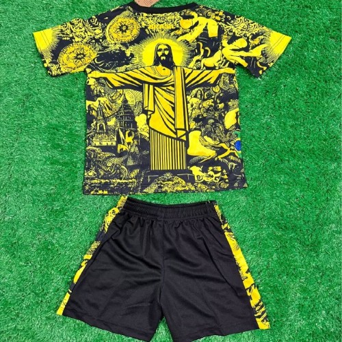 24/25 Brazil Jesus yellow kids kit