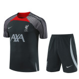 24/25 Liverpool kids Short sleeve Dark gray training suit