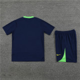 24/25 Brazil kids Short sleeve royal blue training suit
