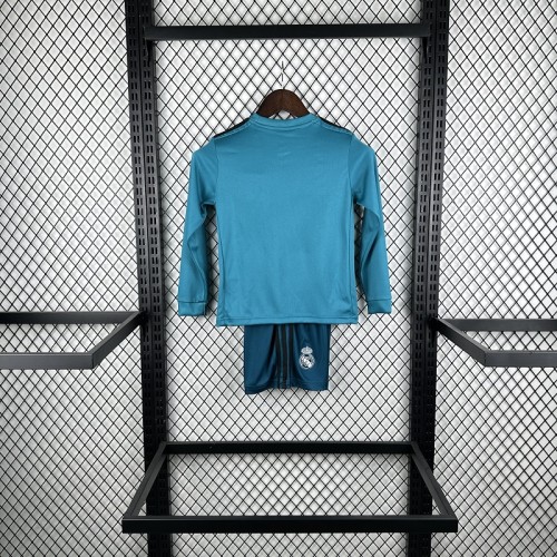 Retro 17/18 Real Madrid third kids kit long sleeves