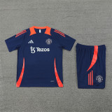 24/25 Manchester United kids Short sleeve royal blue training suit