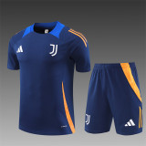 24/25 Juventus Short sleeve Royal Blue training Adult suit