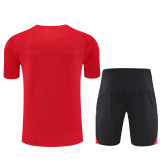 25/26 Manchester United Short sleeve training suit red